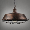 Baycheer HL453155 Industrial 1811W Barn Pendant Light with Metal Cage in Rust
