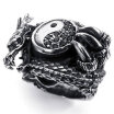 Hpolw superior quality Vintage fashion black Stainless Steel Gothic Dragon Biker Mens Ring