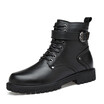 Mens Boots Fashion Casual Boots Genuine Leather Martin Boots High Cut Shoes For Men Black Size 35-46