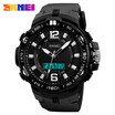 SKMEI big dial For men sport watch Waterproof Chronograph Clear alarm clock Watch with double scoreboard Relogio Masculino 1273