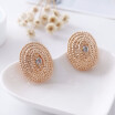 New Exaggerated fashion knitting elliptical ear clip girl crystal earrings gift jewelry wholesale without ear pierced earrings