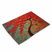 Oil Painting Pattern Polyester Placemat Heat resistant Stain resistant Anti slip Table Mat Bowl Coaster Dining Tableware Pad for D