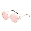 SHAUNA Double Rims Oversize Women Round Sunglasses Unique Crystal Decoration Ladies Gradient Lens Shades UV400