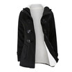Hooded wool blend classic horn leather buckle jacket cotton coat