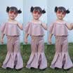 Canis Baby Kids Girl Ruffle Top Bell Casual Long Pants 2pcs Outfits Set Clothes