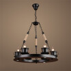 Baycheer HL458672 Industrial 256W Chandelier with Teacap Lamp Socket in Black 6 Light