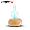 TOMNEW Glass Essential Oil Diffuser Wood Aromatherapy Aroma Mist Maker Fogger Incense Aromatic Machine with 7 Colors LED Light
