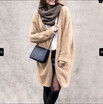 European&American Long Sleeved Pure Color Knitted Ladys Cardigan Jacket