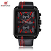 Luxury Genuine Leather Quartz Men Watch Square Dial 3ATM Water-Proof Man Casual Wristwatch with Sub-dials Masculino Relogio Box
