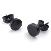 Hpolw Mens Stainless Steel Stud Earrings Set Charm Elegant 1 Pair Black 3-14mm