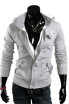 Fake 2 Collars Lapel Zip-Front Hoodie