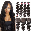 Unice Hair Icenu Series Peruvian Body Wave Hair 3 Bundles With Closure Three Part Human Hair Extensions