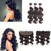 Glary Hair Body Wave with Frontal Peruvian Virgin Hair 3 Bundles with 13x4 Lace Frontal Thick&Soft Hair Weft