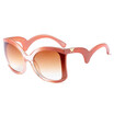SHAUNA Unique Wavelike Legs Women Square Sunglasses Oversize Ladies Gradient Lens Shades UV400