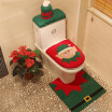 3pcsset Christmas Bathroom Decorations Toilet Seat Cover U-shaped Rug Tank Lid & Tissue Box Cover Set Christmas Ornaments--El