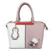 Fawziya Penguin And Flower Handbags For Women Elegant Color Block Top Handle Handbags Small