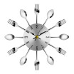 Modern Stainless Steel Knife Fork Wall Clock Analog for Home Office