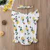 Newborn Infant Baby Girls Floral Romper Jumpsuit Sunsuit Headband Outfits 0-24M