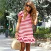 Family Dress Mother&Daughter Matching Striped Womens Girls Mini Short Dress