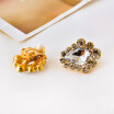 Fashion brand alloy golden statement Austria drop crystal ear clip rhinestone lovely elegant earrings jewelry