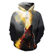 QYDM0289Mens Hoodie 3D Printed Women Pullover Sweater