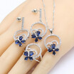 5 Colors 925 Silver Jewelry Sets For Women Bridal Semi-precious Earrings Necklace Pendant Ring Christmas Gift