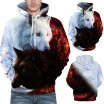 Mens Fashion 3D Animals Printing Pullover Casual Loose Breathable Hooded Sweatshirt