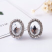 New fashion simple oval ear clip night wedding party necessary earrings jewelry jewelry Women Austrian Crystal CZ Girls