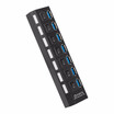 Mzxtby 7 Ports Multi Hub With ONOFF Switch USB 20 Hub High Speed Micro Usb Adapter For PC Computer Laptop