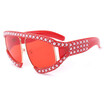SHAUNA Venetian Pearl Decoration Oversize Women Sunglasses Fashion Men Red Lens Shades UV400