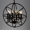 Baycheer HL371444 Industrial LED Orb Chandelier in Wrought Iron Style with Globe Cage