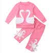 3D Swan Kids Baby Girl Outfit Clothes Tops T-shirt Leggings Pants Set Christmas