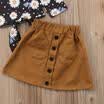 Toddler Kids Baby Girl Long Sleeve Daisy TopsSuede Skirt Dress Outfits Clothes