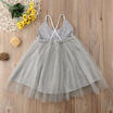 Kid Princess Baby Stripe Girl Dress Lace Backless Party Gown Bridesmaid Dress