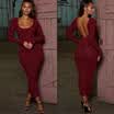 Women Lady Long Sleeve Pullover Casual Bandage Top Sweater Jumper Knitwear Dress