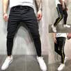 Mens Slim Fit Urban Straight Leg Trousers Casual Pencil Jogger GYM Pants
