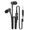 LANGSDOM JM21 Wired In-ear Earphones Stereo Gaming Headsets Headphones with In-line Contol & Microphone for iOS Android Phones Bla
