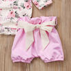 UK Newborn Kid Baby Girls Floral Romper Bodysuit Short Pants Outfits Set Clothes