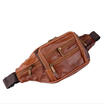 Men Leather Waist Bag Fanny Pack Hiking Cycling Waist Hip Bum Bag Sling Backpack