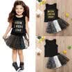 Kids Baby Girls Tank Tops T-shirt Leopard Tutu Layered Dress Skirt Outfits Set