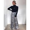 UK Women Leopard Wide Leg Pants High Waist Ladies casual Flared Trousers Palazzo