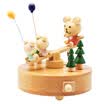 Memories Garden Creative Gifts Toys Beat Boxes Beech Woods Handmade Music Box Bear Treadboard Sky City
