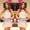 2015 Sexy Women Sleeveless Lace Party Evening Cocktail Short Mini Dress SMLXL