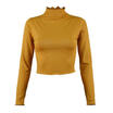 Womens Ladies Cotton Ribbed Polo Turtle High Roll Neck Long Sleeve Top Size 8-12