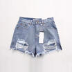 Fashion Women Lady High Waist Ripped Tassel Hem Denim Jeans Mini Skirt YU