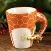 Juego divertido regalo de cumpleaños regalo de navidad para la novia para la novia adornos prácticos creativos regalo del día de San Valentín estéreo de cerámica taza marca café leche taza jirafa