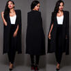 Women Long Poncho Cape Coat Jacket Blazer Suit Shawl Plus Cloak Cardigan Outwear