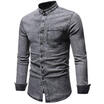New Fashion Mens Casual Shirt Slim Fit Short Sleeve Dress Denim Shirt Jeans Top