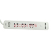 3M Power Converter Socket Board Insert 3-hole Dual USB Wiring Board Plug-in Single Switch White Line Length 18 m