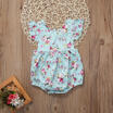 Kids Toddler Baby Girl Bat Sleeve Romper Floral Bodysuit Summer One-Piece Outfit